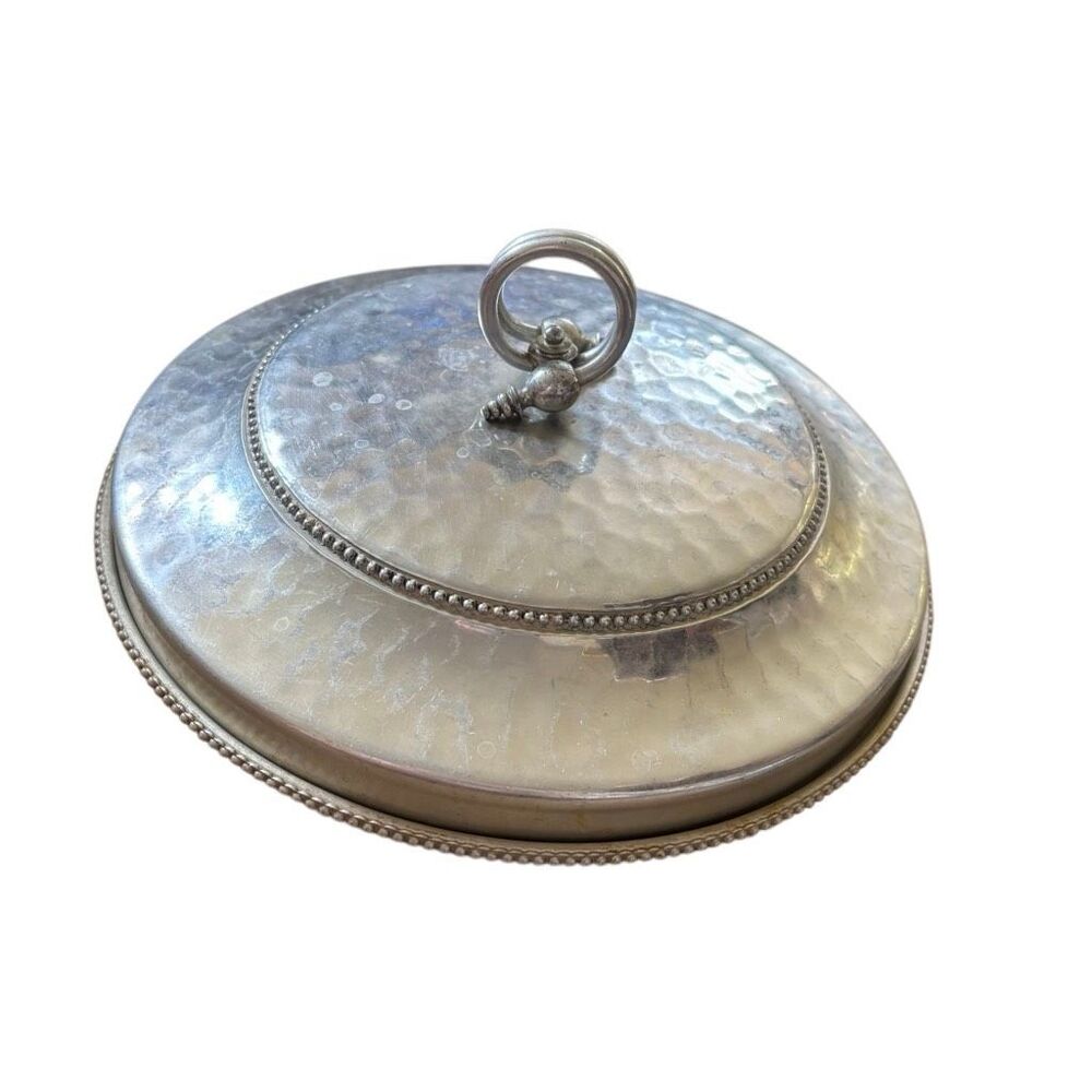Vintage BW Buenilum Hammered Aluminum Casserole Dish Base & Lid Only No Glass